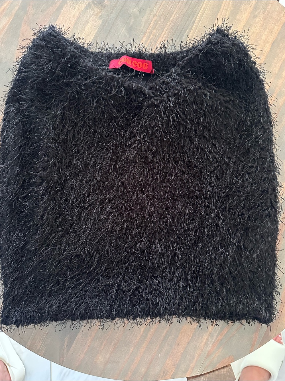Coucoo Fuzzy Eyelash Knit Skirt
